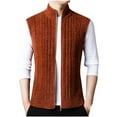 thumbnail image 2 of BiZtdJrK Mens Fashion Vest Slim Fit Stand Collar Sleeveless Vests Jacket Winter Warm Windproof Knit Vest Casual Streetwear Coat 90 Percent Off Clearance Sale Red M, 2 of 6