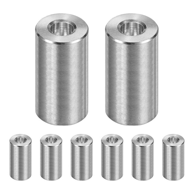 Uxcell 8Pcs espaciadores de acero inoxidable M39 0.24" ID x 0.55" OD x 0.98" L para tornillos y pernos