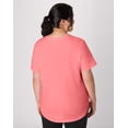 thumbnail image 2 of Hanes Just My Size Cotton Jersey Short Sleeve V-Neck T-Shirt (Plus ) Briny Pink 4X Women's, 2 of 5