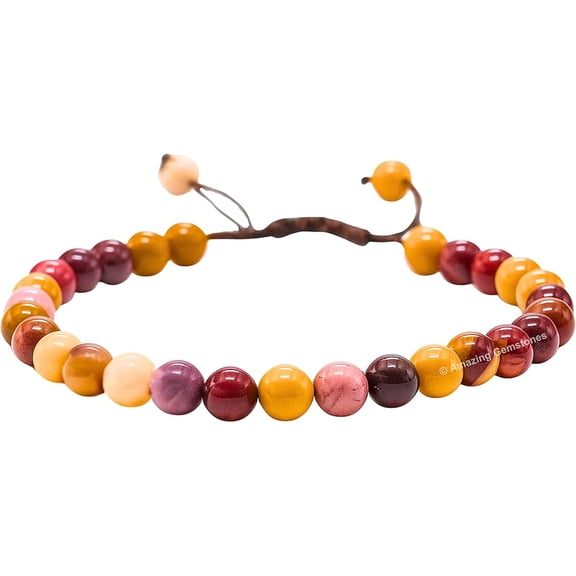 Mookaite Jasper Crystal Bracelet - 6mm Beaded Bracelet and Healing Stones