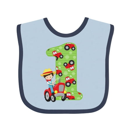 

Inktastic Tractor Boy 1st Birthday Gift Baby Boy Bib