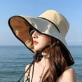 thumbnail image 3 of Cheers.US Womens Sun Hats Wide Brim Summer Beach Bucket Caps for Girls Outdoor UV Protection Foldable Fishing Hat Chin Strap, 3 of 4