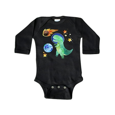 

Inktastic Tyrannosaurus Rex vs. Meteor Fun Space Dinosaur Gift Baby Boy or Baby Girl Long Sleeve Bodysuit