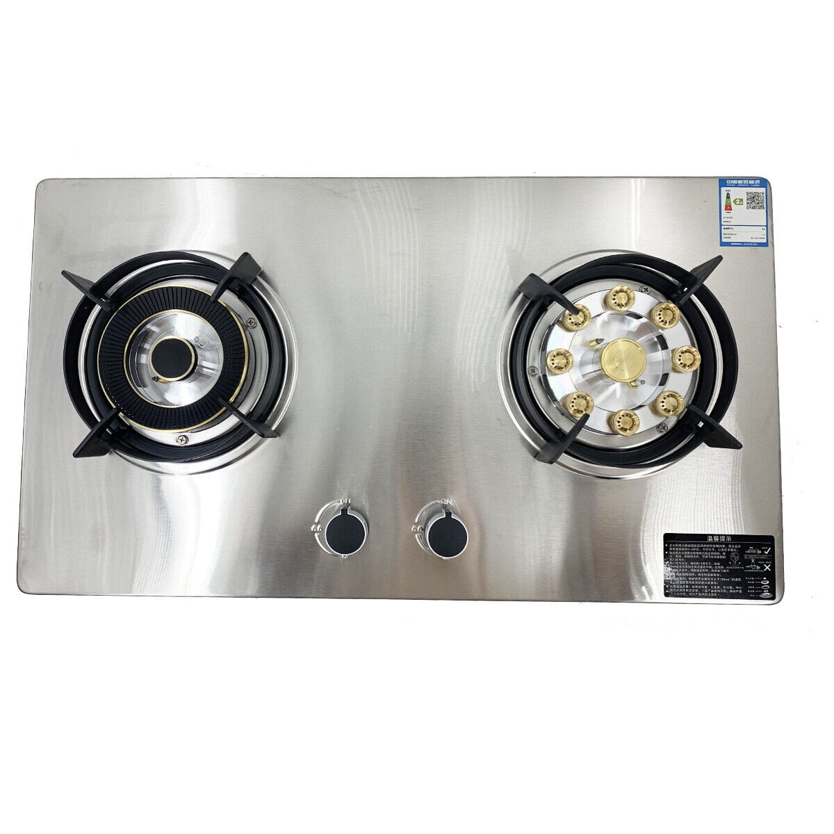 ECUTEE Natural Gas Cooker Gas Cooktop 2 Burner Built-in Gas Stove Kitchen Cooking 24.8inch
