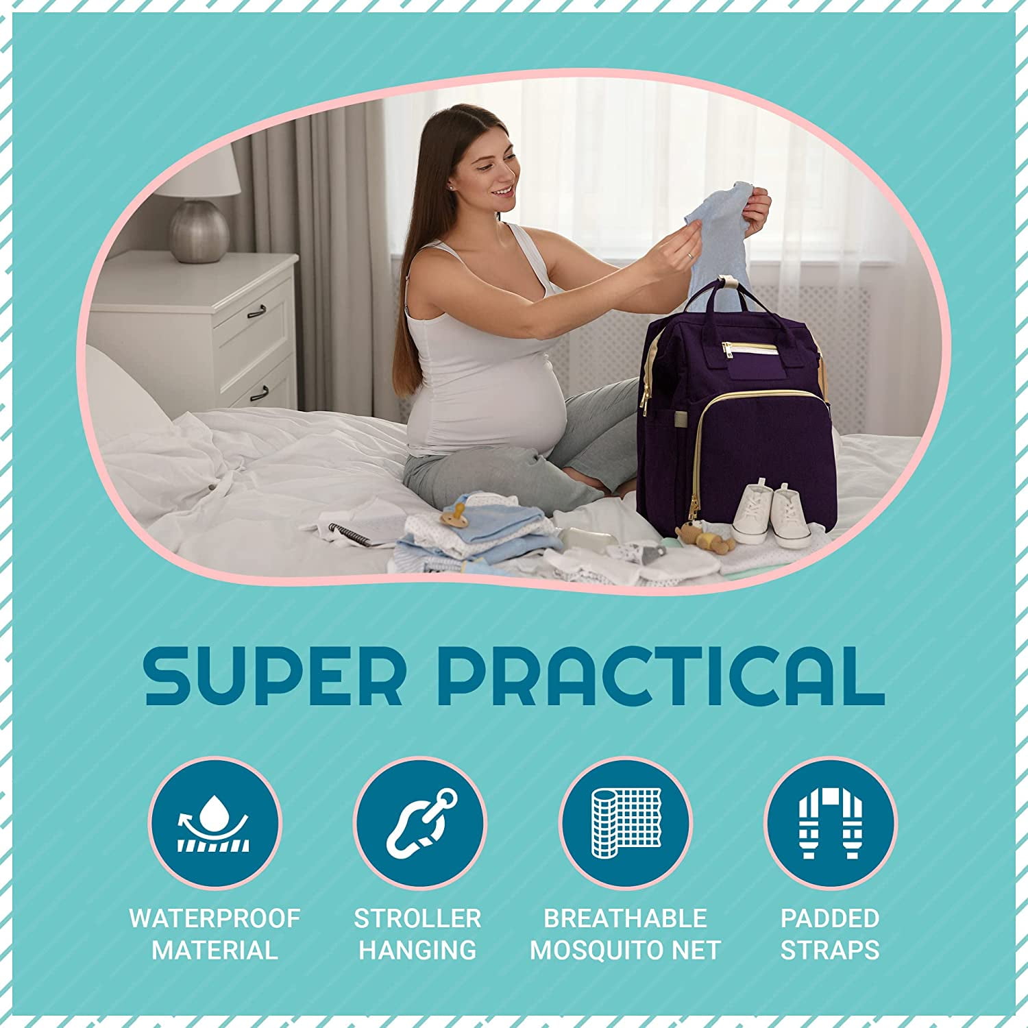 Exec-U-Gift Diaper Bag Backpack with Changing Station