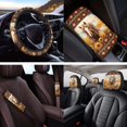 thumbnail image 4 of Yuyamidu Horse Car Seat Cover with Steering Wheel Cover Seat Belt Strap Pad Sunflower Armrest Cover Aztec Auto Headrest Covers Coasters Key Ring 14 PCS, 4 of 7