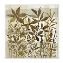 Stupell Industries Vintage Wildflower Field Abstraction Brown Tan Plaid Botanical & Floral Painting Unframed Art Print Wall Art, 12 x 12
