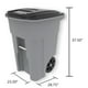 Toter 48 Gal. Trash Can Graystone with Quiet Wheels and Lid - Walmart.com