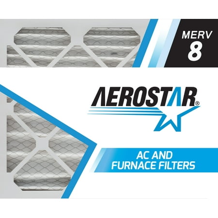 

Aerostar 18x25x2 MERV 8 Pleated Air Filter 18x25x2 Box of 6 Made in the USA