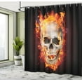 thumbnail image 4 of Ambesonne Skull Shower Curtain, Scary Skeleton Head, 69"Wx70"L, Seal Brown Orange Dusk, 4 of 4