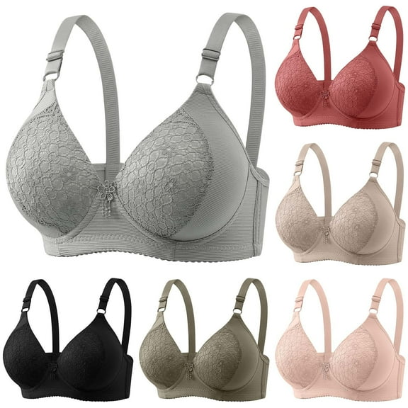 WRKEKC Wireless Bras for Women, Women's Daily Adjustable Underwear Gathered Thin Bra without Steel Ring