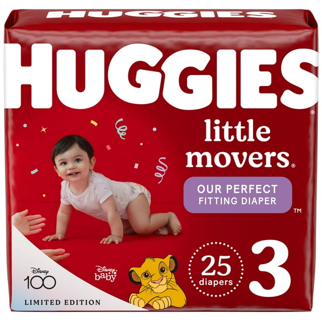 Huggies Little Movers Baby Diapers, Size 3, 25 Ct (Select for More Options)