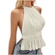 thumbnail image 2 of Heisall Womens Summer Tops Halter Neck Backless Tie Detail Sexy Y2K Style Solid Color Fashion Blouses, 2 of 8