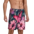 thumbnail image 2 of Cauagu pink butterfly Print Pajama Bottoms for Men Sleep Pajama Shorts Elastic Waistband Sleep Pajama Short Men's PJ Shorts-Medium, 2 of 6