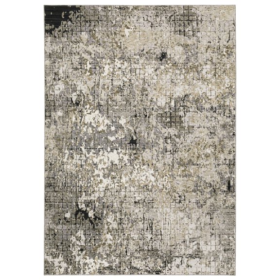 Oriental Weavers Nebulous Area Rug - 091D9 - 2'3" x 7'6" - in Grey/ Ivory - Modern Style, Stain Resistant, Family and Pet Friendly , Entryway, Hallway Runner Rug