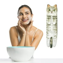 EQWLJWE Cat Funny Hand Towels for Bathroom Kitchen - Cute Decorative Cat Decor Hanging Face Towels Super Absorbent Soft-Unique Valentines Day Mothers Day Birthday Gifts for Women Cat Lovers