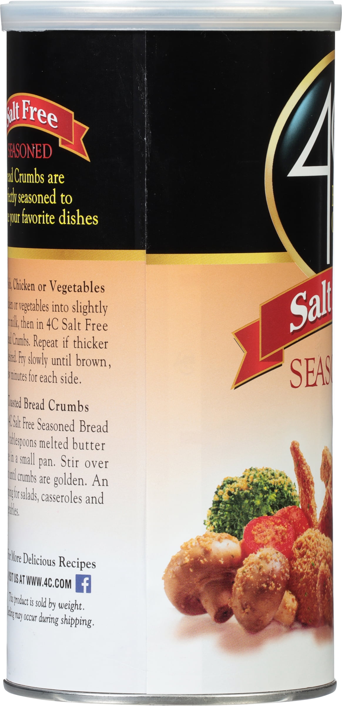 4C Salt Free Seasoned Bread Crumbs 12 Oz Canister