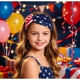 thumbnail image 5 of Qjidjing Knotted Headband, Bandana, Patriotic Star Stripe Pattern with Sweat Absorbent Textile, for Daily Running, Yoga Exercise, 4th of July Holiday Gathering, 5 of 6