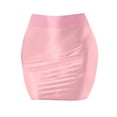 thumbnail image 4 of EDFBUYKRS Female Skirts Pleated Mini Skirts for Women Casual Women's Shiny Metallic Mini Skirt Wet Leather Short Skirt Stretch Pencil Party Skirt High Waist Clubwear, 4 of 4