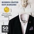 thumbnail image 2 of Rubber Coated Plastic Hangers 50 Pack Clothes Hangers, 17.5 Inches Wide, Non-Slip, Heavy-Duty Dorm Hangers for Coats, Pants, Dresses, Shirts,Beige, 2 of 7