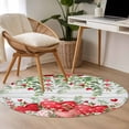 thumbnail image 4 of Round Rugs 3.3 Ft, Valentine's Day Non Slip Area Rugs for Kitchen Bedroom Entryway, Pink Love Heart Country Eucalyptus Farm Wooden Washable Carpet Runner Rug Floor Mats for Bedroom Home Decor, 4 of 8
