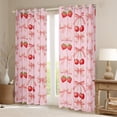 thumbnail image 2 of jejeloiu Sweet Cherry Strawberry Black Out Curtains,Cute Cartoon Bowknot Curtains Pack of 2 (42x63 Each),Pink Bowtie Bow Bedroom Curtains For Girl,Super Cozy Room Decor, 2 of 6