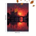 thumbnail image 3 of Gothic Burning Cathedral Canvas Art, Dark Fantasy Castle Scene, Game Room Spooky Wall Decor, 3 of 8
