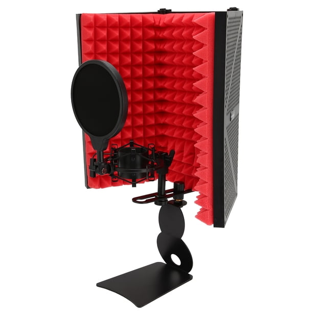 Equipo De Estudio, Protector De Aislamiento De Micrófono Multicapa Antiruido Ajustable Para Anclaje. Presentador De Grabación Para Cantante Para Radiodifusión