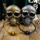 thumbnail image 5 of Aldaba de puerta con forma de calavera para Halloween, accesorio con sonido aterrador para decoración de puerta de bar, fiesta de Halloween, colgante para exteriores, B, 5 of 5