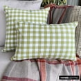 thumbnail image 4 of Funda de almohada lumbar navideña, 30,5 x 35,5 cm, de algodón verde, con cuadros rústicos y rayas, para sofá, hotel, sala de estar y dormitorio - Grid Loom Verde, 4 of 8