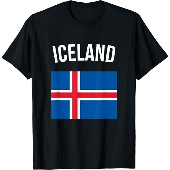 men and women can wear,Iceland T-shirt Icelandic Flag Tee Vacation Travel Souvenir T-Shirt