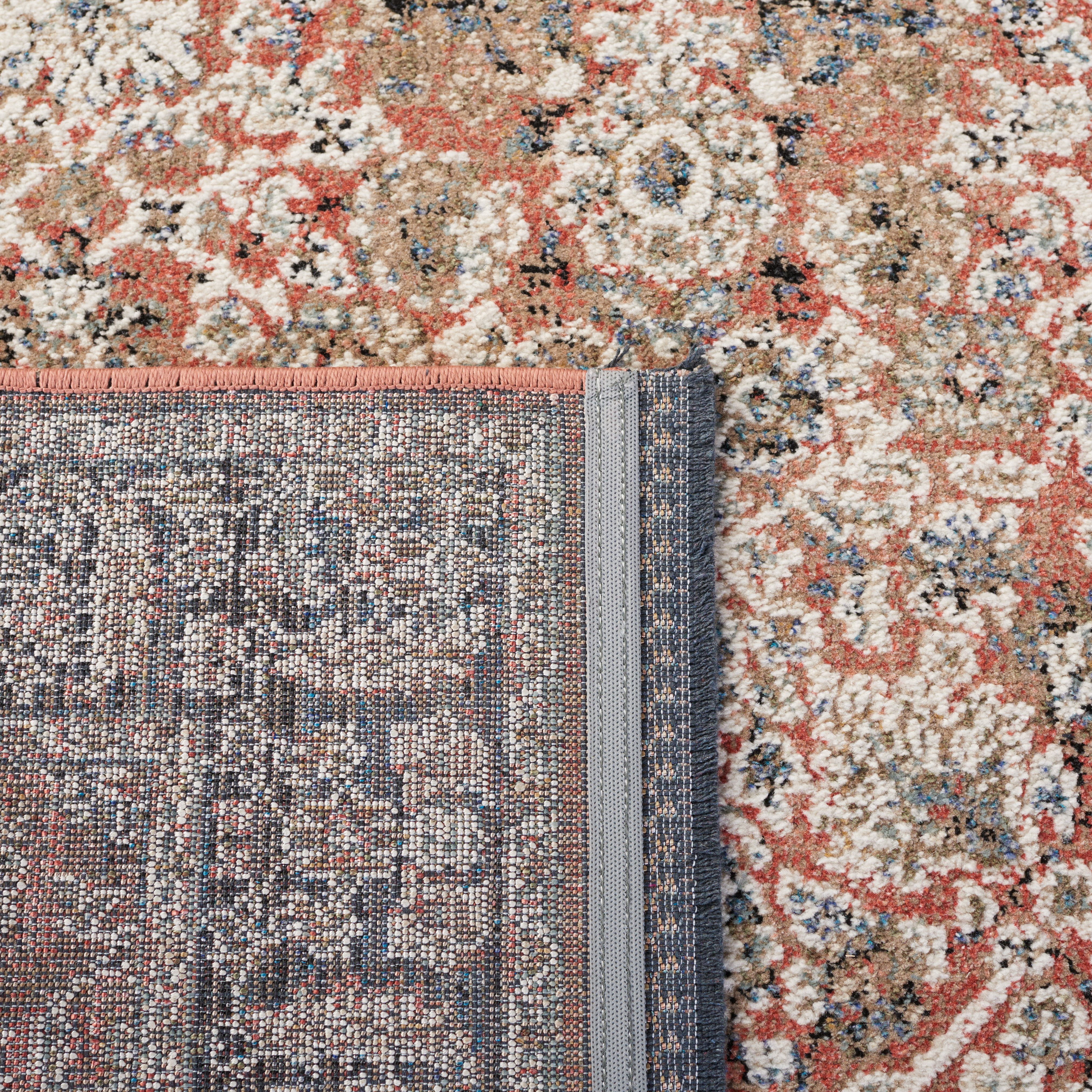 SAFAVIEH Vivaldi Phipp Abstract Area Rug, Navy/Rust, 6'7" x 6'7" Square
