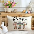thumbnail image 5 of He is Risen Easter Lumbar Pillow Covers 12x20 inch Religious Faith Cross Porch Outdoor Pillowcase, Christian Farmhouse Cushion Case Spring Decor Throw Pillow Covers for Home Couch（3-12a）, 5 of 6
