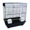 YML 3/8" Bar Spacing Square Top Small Bird Cage with Large Swing Out Door and Bottom Tray, 18" x 14" - Black
