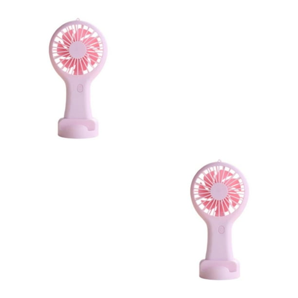 Yuarrent Ventilador de carga USB de plástico: portátil y conveniente para la oficina y los viajes Regalo de verano Ventilador ligero USB rosa 2Conjunto