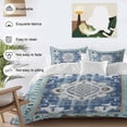 thumbnail image 4 of Blue Boho Bedding 3 Piece Duvet Cover Set Twin Size, Farmhouse Bohemian Medallion Oriental Flower Soft Microfiber Comforter Cover with Zipper Closure & Pillowcases, FadeResistant Quilt Cover, 4 of 9