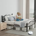 thumbnail image 6 of Metal Full Size Bed Frame, Noise-Free Design & Underbed Storage Heavy Duty Bed Frames with Headboard No Box Spring Needed/Tool-Free Assembly, 6 of 9