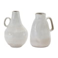 thumbnail image 3 of Melrose Two Tone Ceramic Jug Vases - 8" - White - Set of 2, 3 of 3