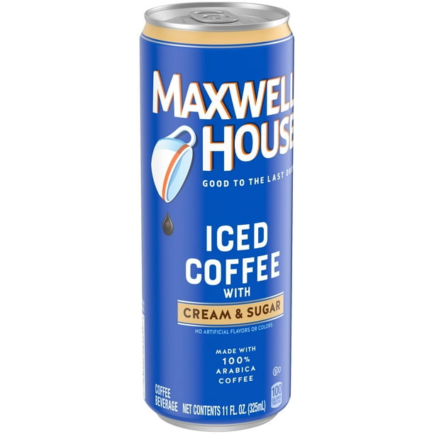 Maxwell House Black Iced Ready to Drink Coffee with Cream & Sugar, 11 oz Can