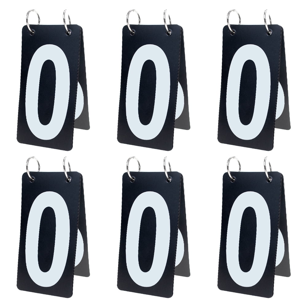 GOGO 6 Sets Plastic Tennis Score Cards 2 5 X 5 Inch White Number 0 9 