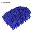 thumbnail image 3 of Unique Bargains Large Double-Side Microfiber Soft Chenille Dusting Wash Mitten Dark Blue, 3 of 5