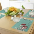 thumbnail image 4 of Ambesonne Indie Place Mats Set of 4, Cool Pink Retro Earphones, Standard Size, Turquoise Ruby Pale Pink, 4 of 6