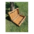 thumbnail image 4 of Wooden Storage Box, Hinged Lid, Natural Wood Storage Boxes Basket Portable Retro Vintage Suitcase Decorative Keepsake Storage Chest Box, wooden chest, portable large storage box, vintage suitcase, 4 of 4