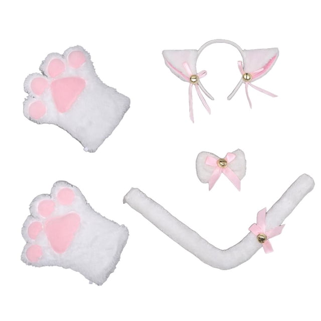 Sonducket Conjunto de Cosplay de gato llamativo con orejas de cola de gatito dibujos animados ropa de juego de rol cómoda para Halloween Navidad Accesorio para el cabello Numero 3 Sonducket AP007716-03