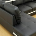 thumbnail image 6 of Pemberly Row Contemporary Faux Leather Left Sectional Sofa in Black/White, 6 of 9