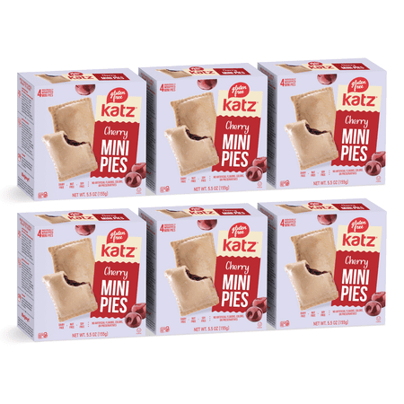 Katz Gluten-Free Mini Pies - Cherry |Gluten-Free Dairy Free Nut Free Soy Free Kosher | (6 Pack 5.5 Ounce Each)