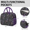 thumbnail image 6 of Lunch Bag Lunch Box for Women Reusable Insulated Lunch Cooler Bags,Large Capacity for Work Travel Picnic,Water-Resistant Botanical Leaves Floral Lunch Tote Bag Gifts for Woman Mom Purple, 6 of 6