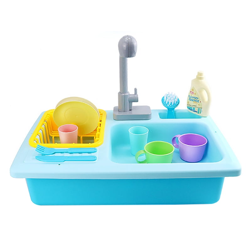 Kids Play Kitchen Sink Toy Sink Dishwasher Set Children Play House Toy