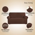 thumbnail image 3 of Easy-Going Jacquard Stretch Sofa Slipcover Non Slip Couch Cover, Sofa Size, Coffee, 3 of 7