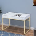 thumbnail image 6 of ACME Coleen Writing Desk(Same AC00891), White & Brass, 6 of 6